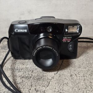Canon Sure Shot 80 Tele Film Camera Black *Lens flaps wont open